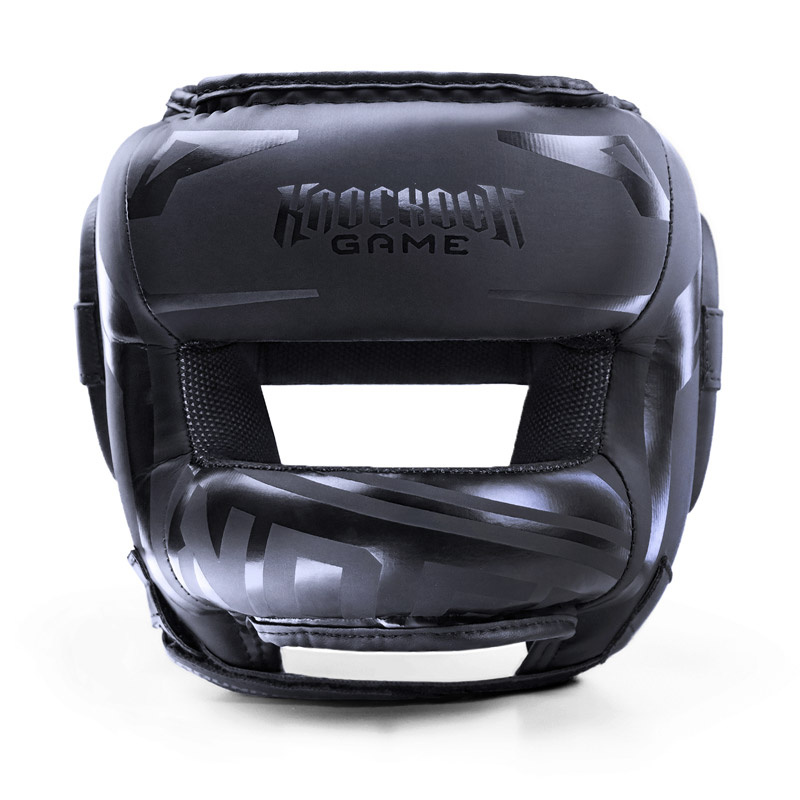 Ground Game Stripe Black Boxhelm mit Nasenschutz – Schwarz