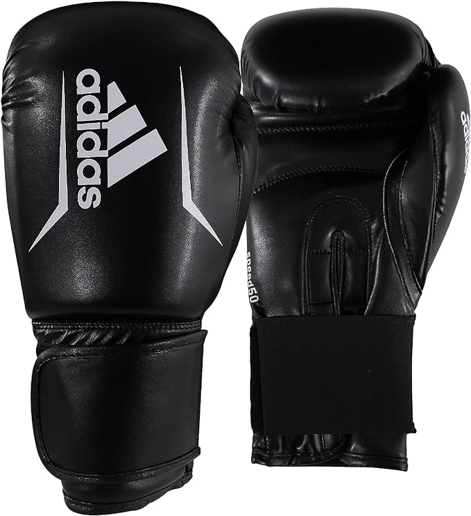 ADIDAS Speed 100 Boxhandschuhe - Schwarz/Weiß - Gewicht (oz): 10oz