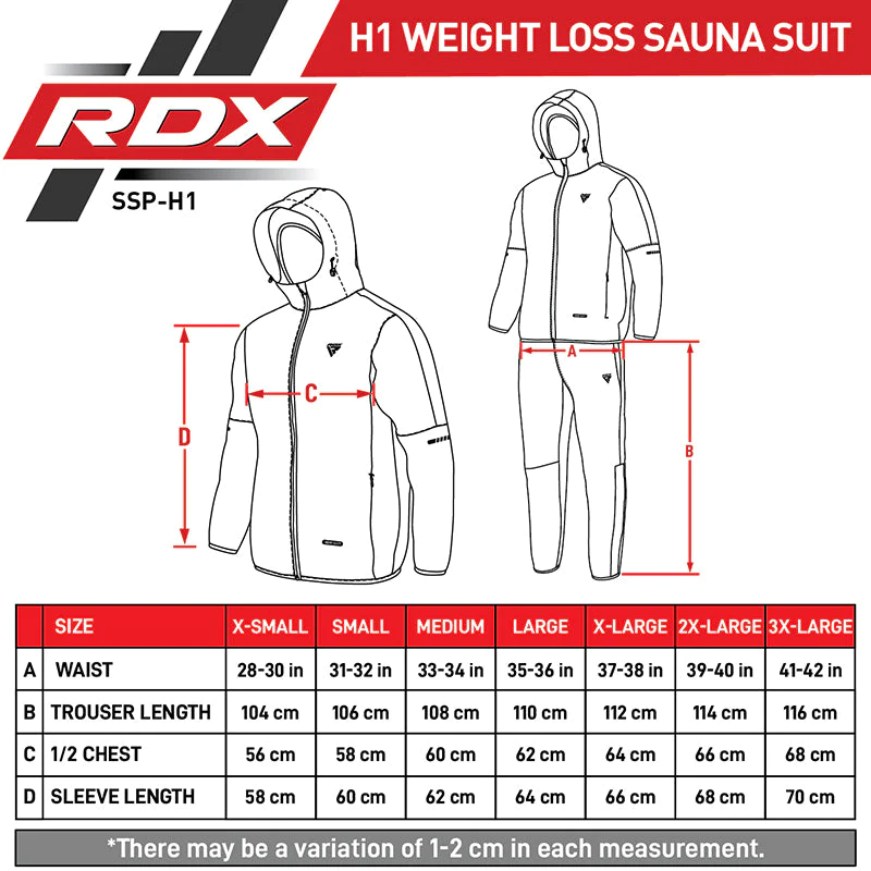 RDX H1 Sauna oblek s kapucí na hubnutí