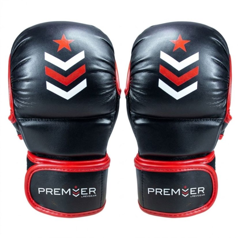 Mănuși MMA REVGEAR Premier Deluxe - negru/roșu - Mărime: M