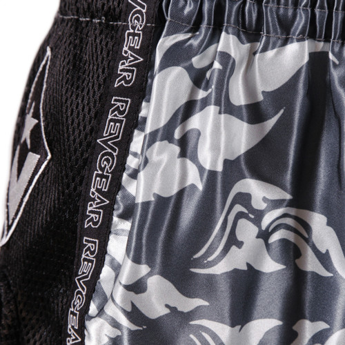 Muay Thai šortky REVGEAR Legends Spirit - šedá/černá - Velikost: L