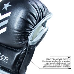 MMA rukavice REVGEAR Premier Deluxe - černá/šedá