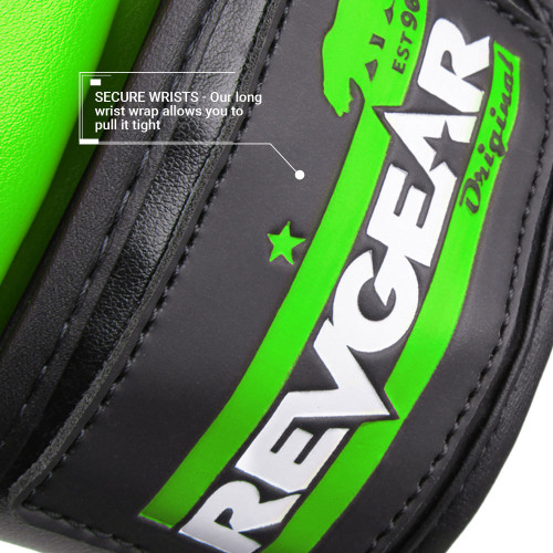 MMA sparingové rukavice REVGEAR Pinnacle P4 - černá/lime - Velikost: S