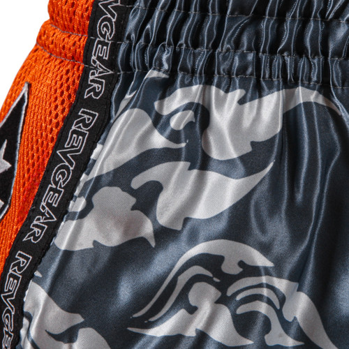 Muay Thai shorts REVGEAR Legends Spirit - grey/orange