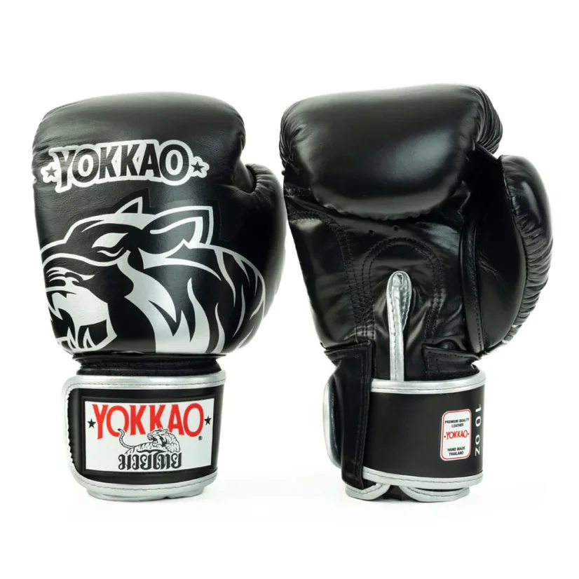 YOKKAO Original Silver rękawice bokserskie – Absolute black