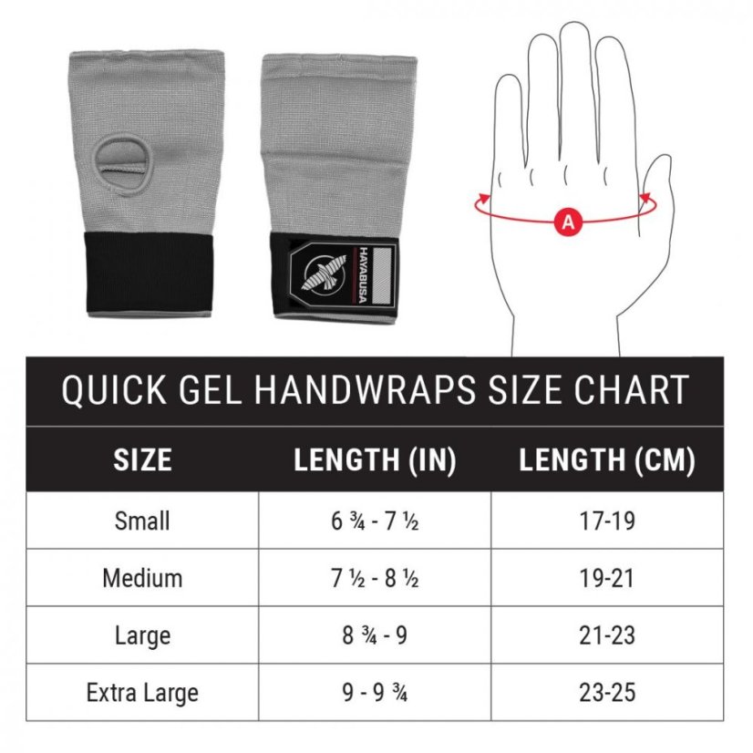 Bandaje de box cu gel Hayabusa Quick Gel - Mărime: XL, Culoare: Negru