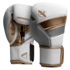 Hayabusa T3 boxing gloves - white/gold