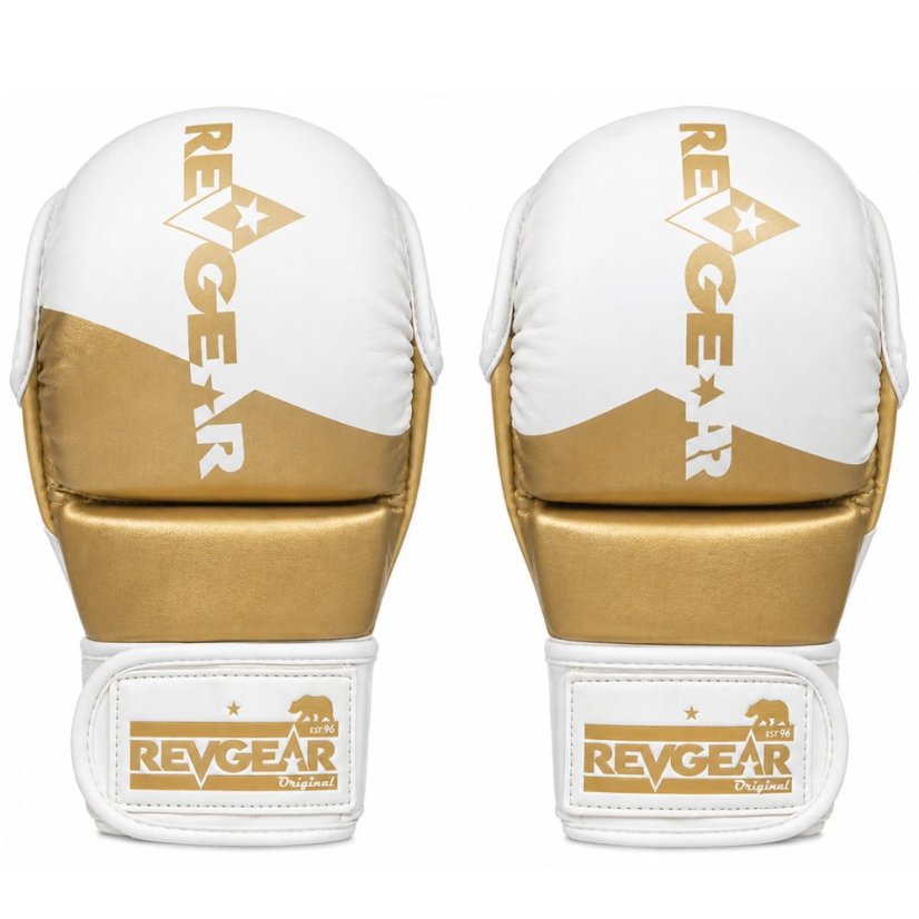 MMA sparingové rukavice REVGEAR Pinnacle P4 - bílá/zlatá