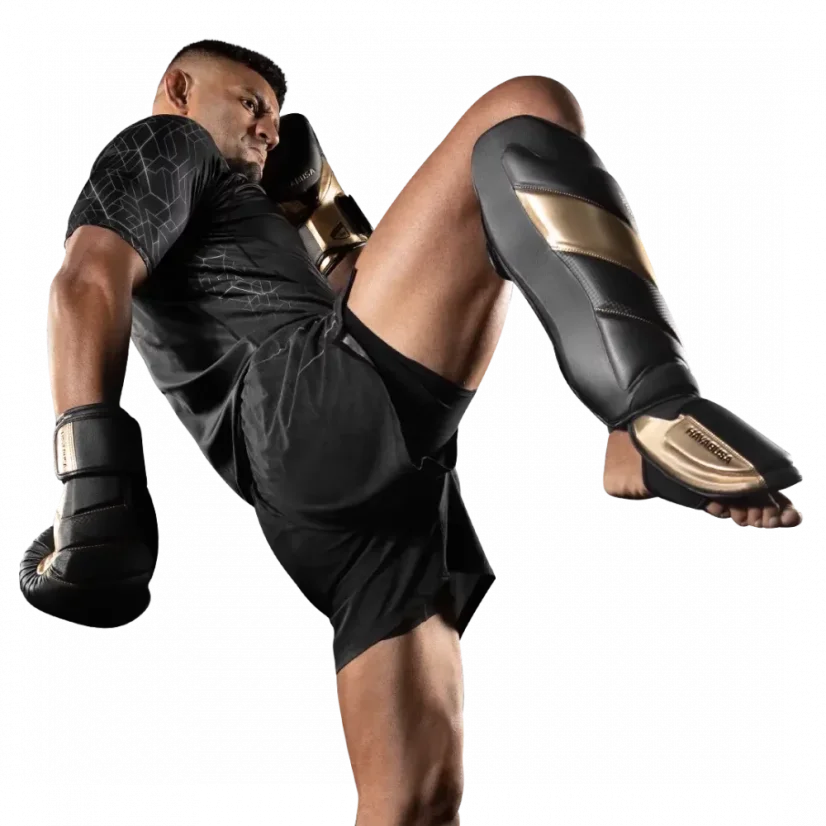 Hayabusa T3 Stringing Shinguards black/gold