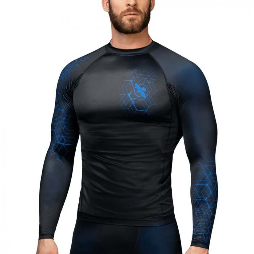 Rashguard Hayabusa Geo Long Sleeve - Size: XL, Color: Black/blue