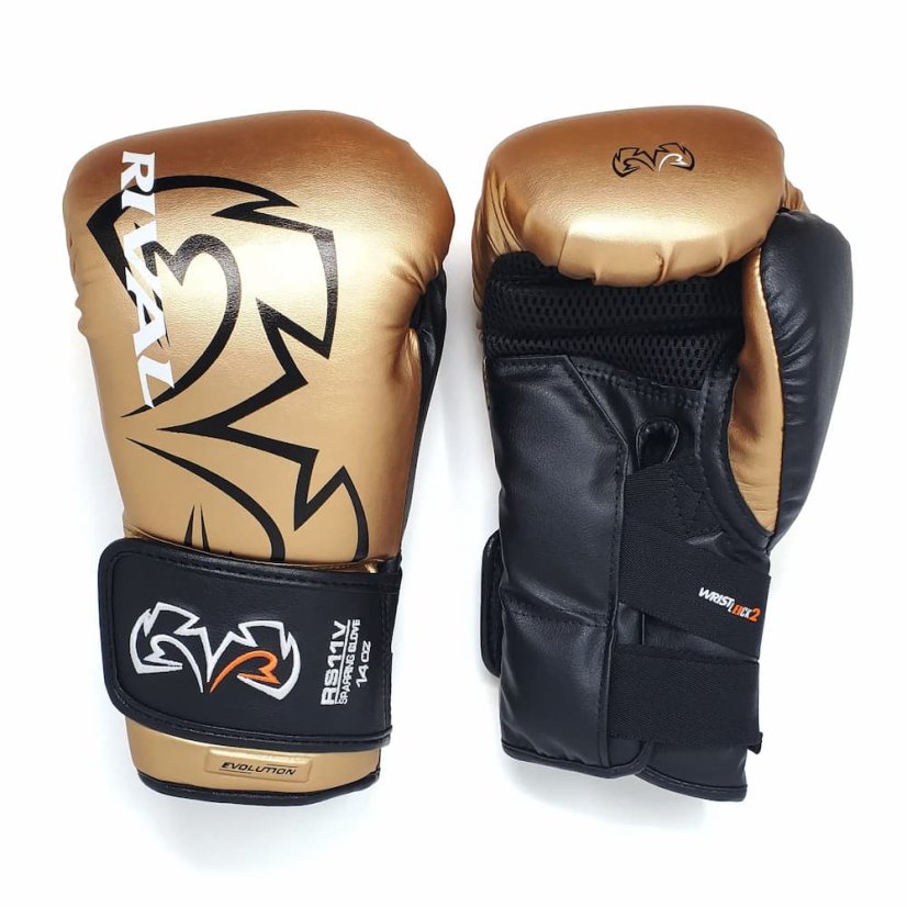 Boxerské sparingové rukavice RIVAL RS11V Evolution - zlatá - Váha rukavic v Oz: 18oz