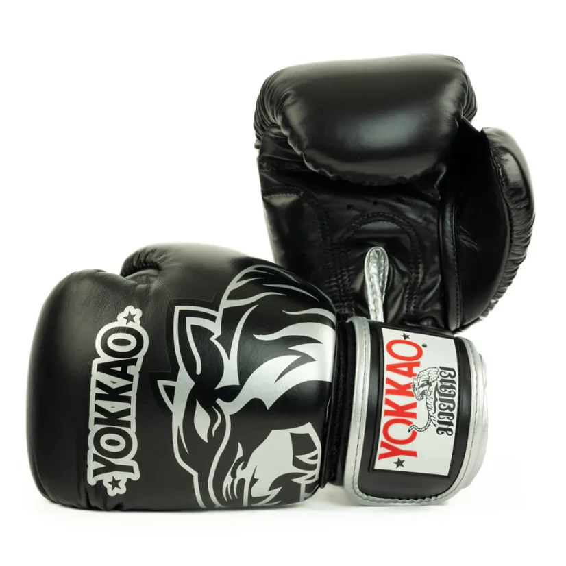 YOKKAO Original Silver rękawice bokserskie – Absolute black