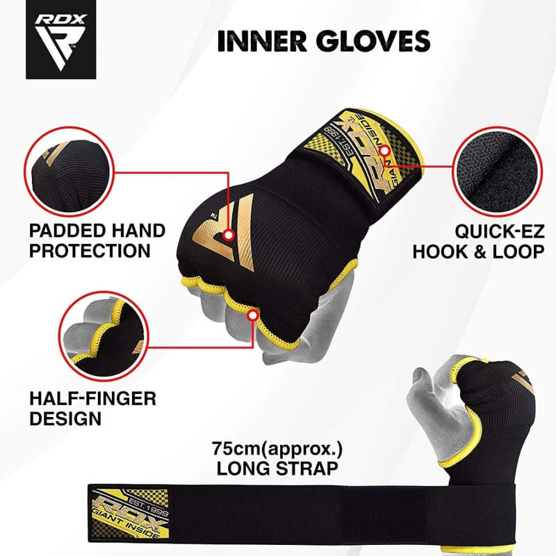 RDX Is Gel Padded Inner Gloves Hook & Loop Wrist Strap For Knuckle Pro –  Fitness Avenue