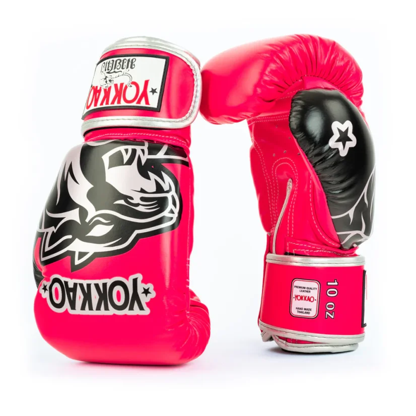 YOKKAO Original Silver rękawice bokserskie – fuksja