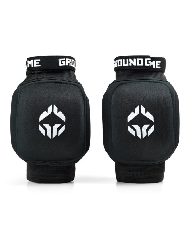 Ochraniacze na kolana Muay Thai Ground Game Logo – czarne
