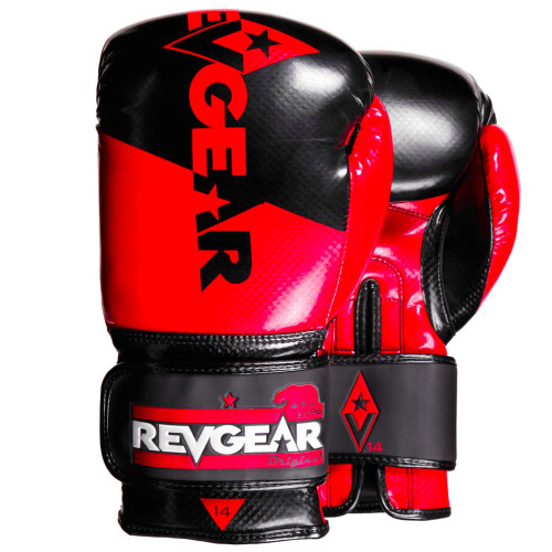 Mănuși de box REVGEAR Pinnacle - Negru/Roșu - Greutatea mănușilor în Oz: 12oz