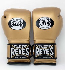 Boxerské rukavice Cleto Reyes Velcro Training - zlatá