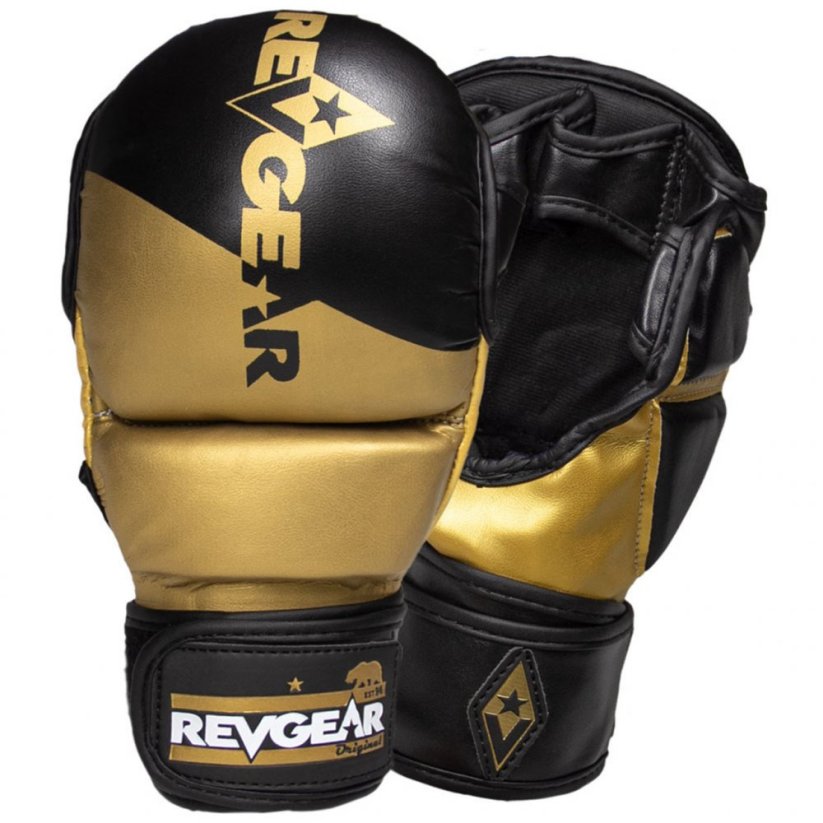 MMA sparingové rukavice REVGEAR Pinnacle P4 - černá/zlatá - Velikost: M