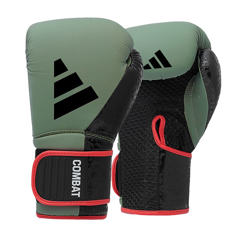 Adidas Combat 50 Boxhandschuhe - Schwarz/Grün - Gewicht (oz): 12oz