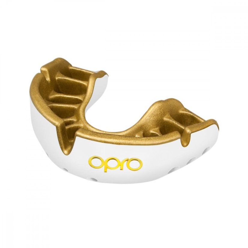 Ochraniacz na zęby Opro Gold Senior - biały/złoty