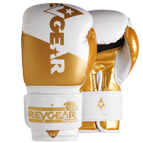 Boxerské rukavice REVGEAR Pinnacle - bílá/zlatá - Váha rukavic: 16oz
