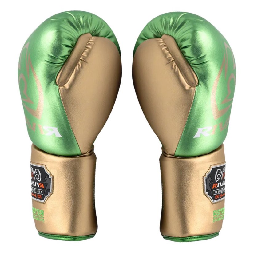 Rival RS100 profesjonalne rękawice bokserskie do sparingu - zielono/złote