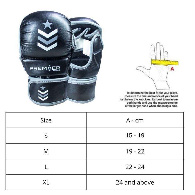MMA rukavice REVGEAR Premier Deluxe - čierna/šedá - Veľkosť: M