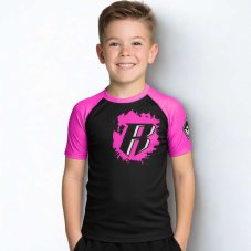 Gyermek Rashguard REVGEAR rövid ujjú - rózsaszín