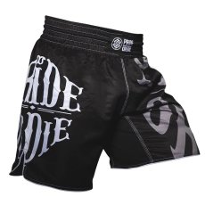Pantaloni scurți de MMA PRiDEorDiE Reckless Black and White