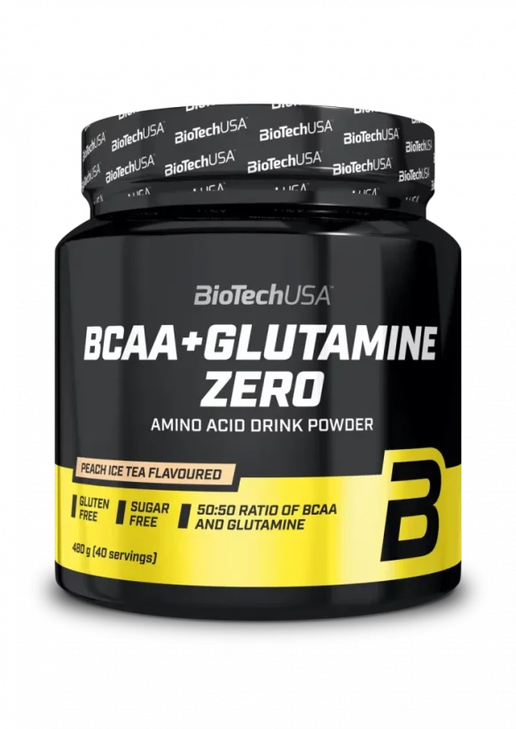 BioTech BCAA  + Glutamine Zero 360 g - Příchuť: Peach Ice Tea