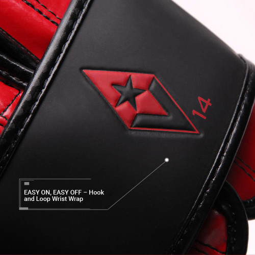 Boxerské rukavice REVGEAR Pinnacle - černá/červená - Váha rukavic: 14oz