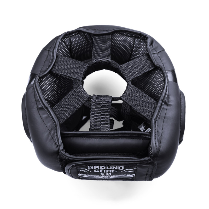 Ground Game Stripe Black Boxhelm mit Nasenschutz – Schwarz