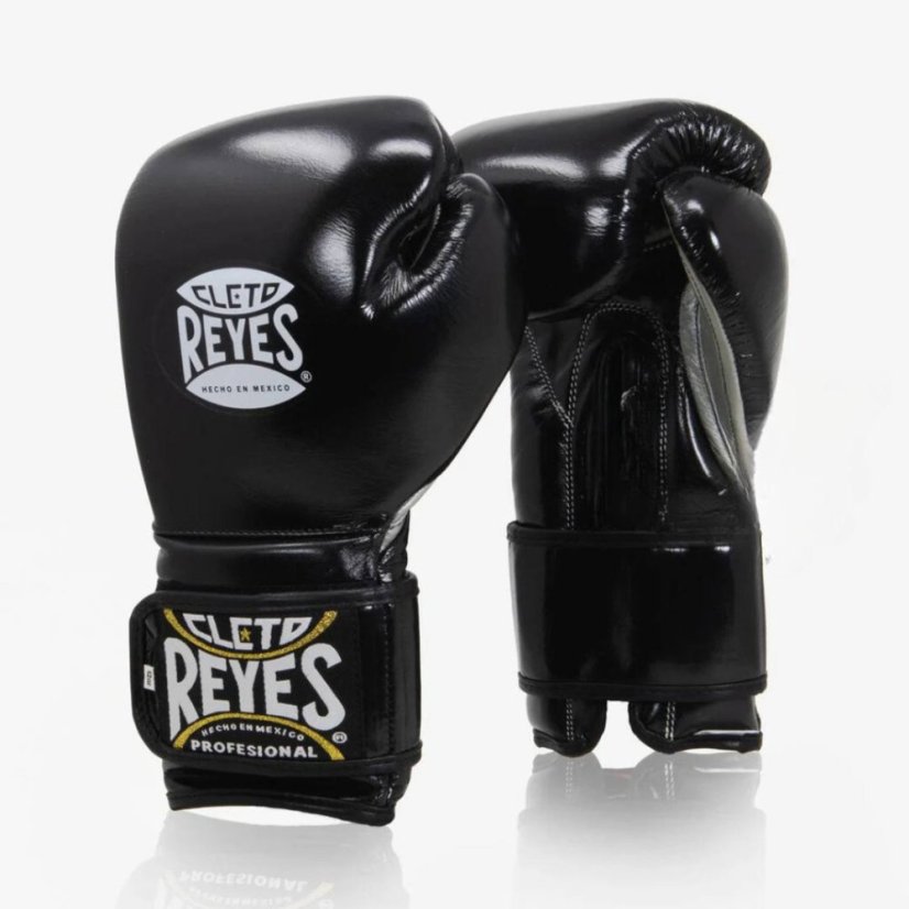 Cleto Reyes Velcro boxing gloves - black/silver - Weight of gloves: 16oz