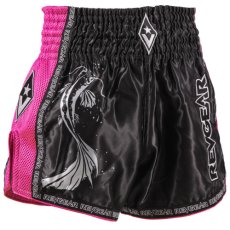 Muay Thai Pantaloni scurți REVGEAR Legends Koi - Negru/Roz