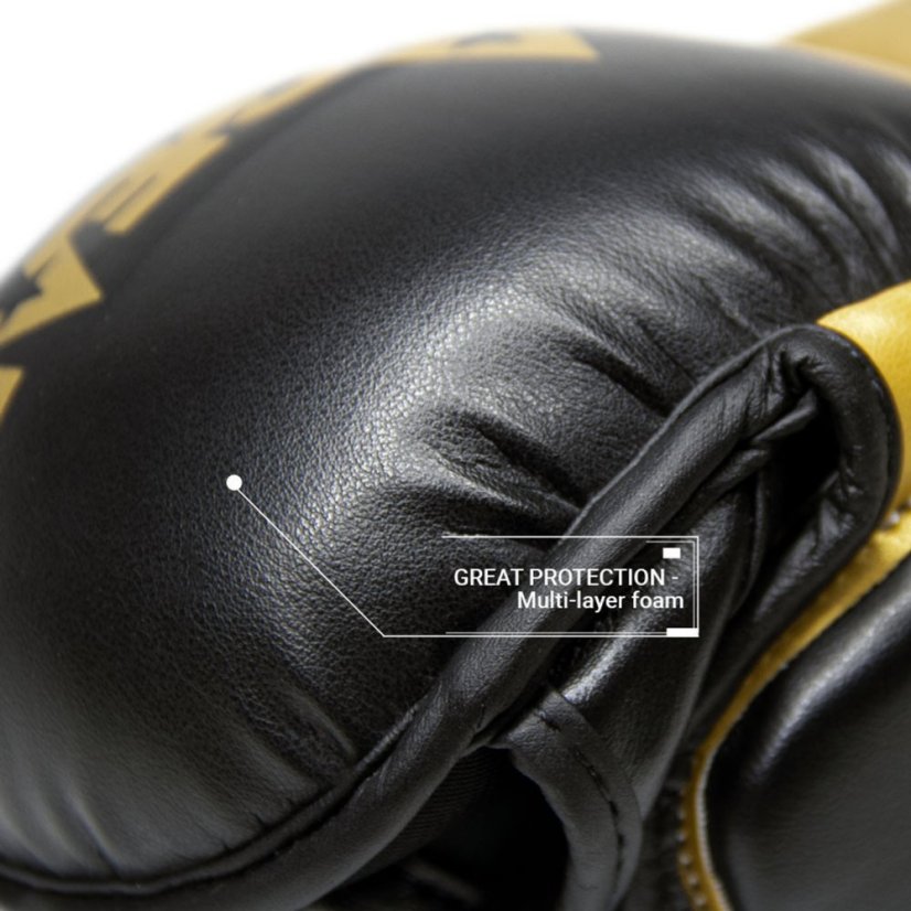 MMA sparingové rukavice REVGEAR Pinnacle P4 - černá/zlatá - Velikost: XL