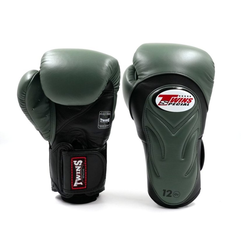 Twins Special BGVL 6 Deluxe boxing gloves – black/olive