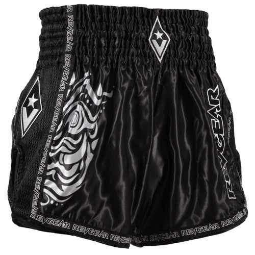 Muay Thai Pantaloni scurți REVGEAR Legends Demon - negru/argintiu