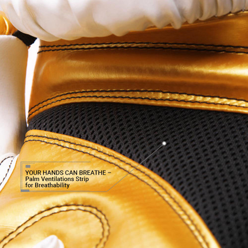 Boxerské rukavice REVGEAR Pinnacle - bílá/zlatá - Váha rukavic: 12oz