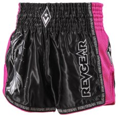 Muay Thai Pantaloni scurți REVGEAR Legends Koi - Negru/Roz