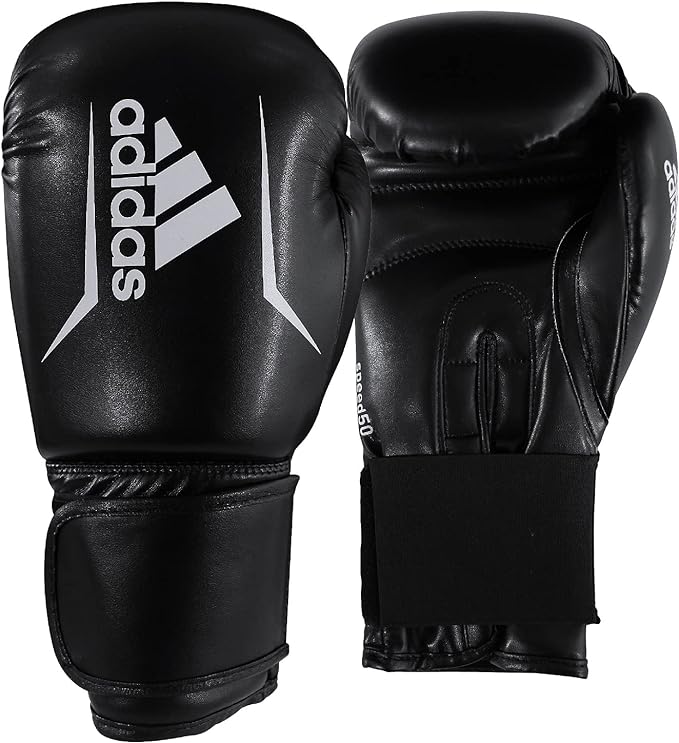 Boxerské rukavice ADIDAS Speed 100 - Černá/Bílá - Váha rukavic v Oz: 10oz