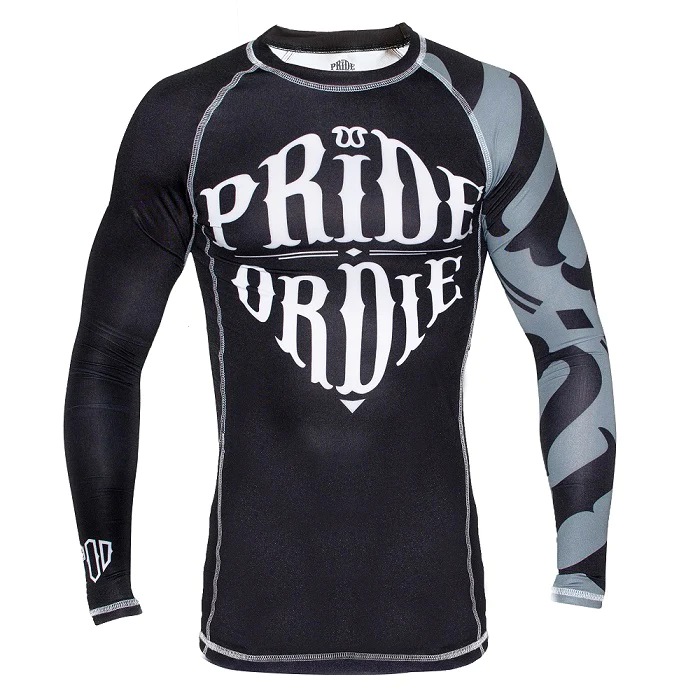 Rashguard PRiDEorDiE Reckless Black and White - Méret: XL