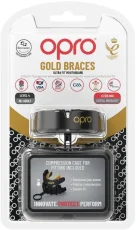 Chránič zubů OPRO Gold Braces – pro rovnátka, černá/zlatá
