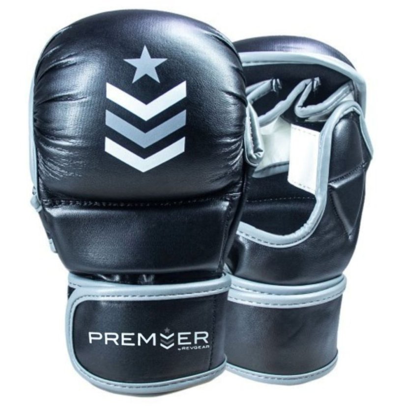Mănuși MMA REVGEAR Premier Deluxe - negru/gri - Mărime: S