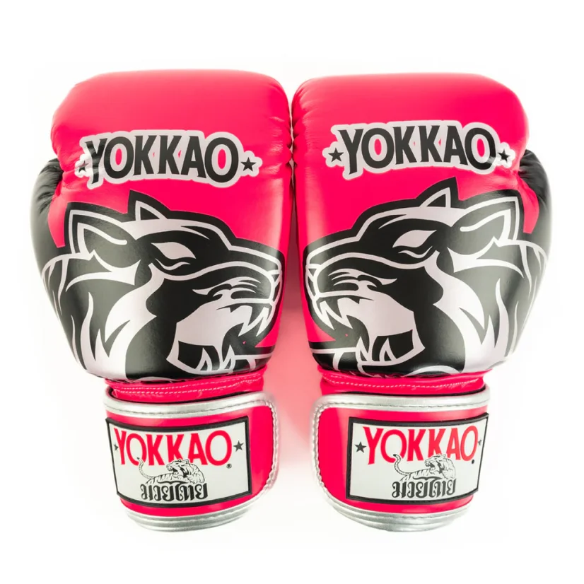YOKKAO Original Silver rękawice bokserskie – fuksja