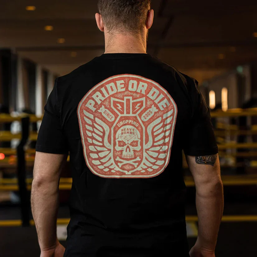 Men's T-shirt PRiDEorDiE Dropping Bombs - Size: L