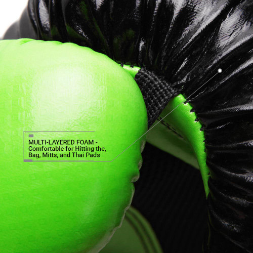 Boxerské rukavice REVGEAR Pinnacle – černá/lime - Váha rukavic v Oz: 10oz