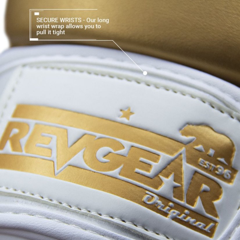 MMA sparingové rukavice REVGEAR Pinnacle P4 - biela/zlatá - Veľkosť: M