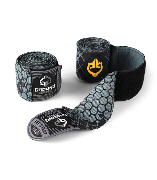 Bandaże bokserskie 4 m Cage Gold Ground Game – szare