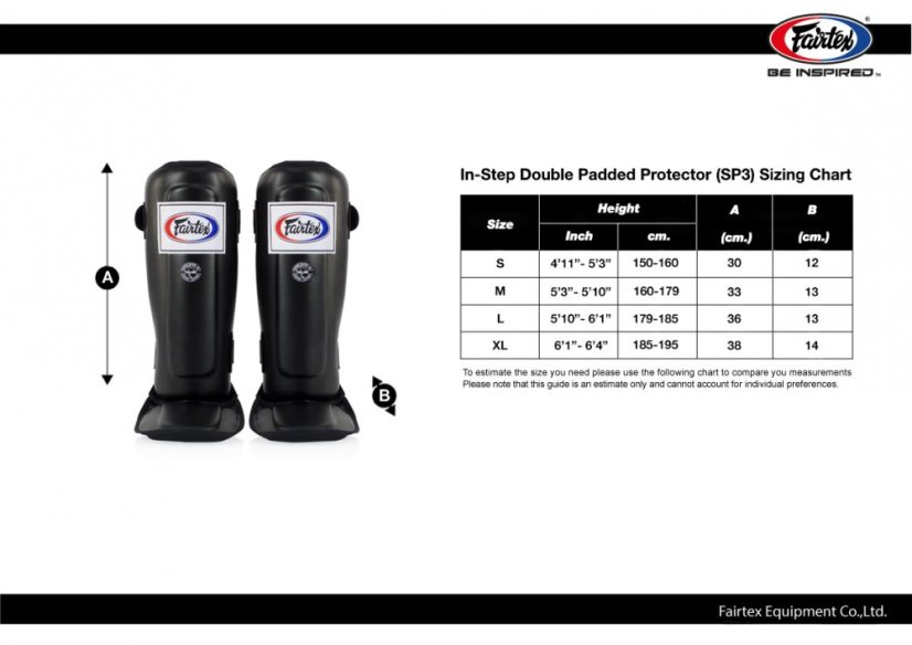 Fairtex SP3 Double Padded  ochraniacze piszczeli – czarny - Wielkość: XL