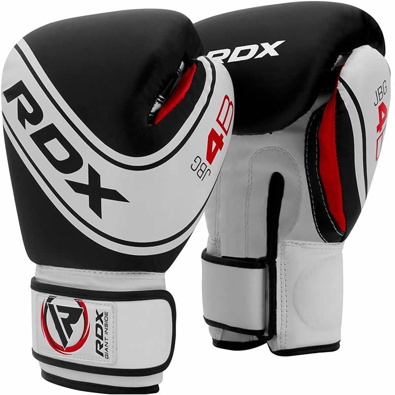 Dětské boxerské rukavice RDX JBG 4B - černá/bílá - Váha rukavic v Oz: 4oz